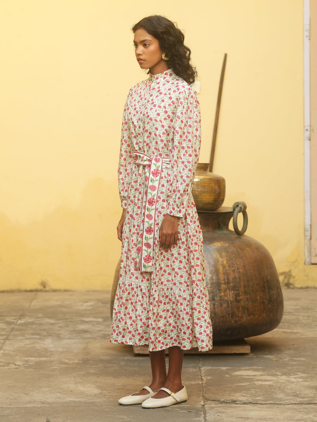 Gul Courtyard Dress – Ivory Chanderi A-Line Dress
