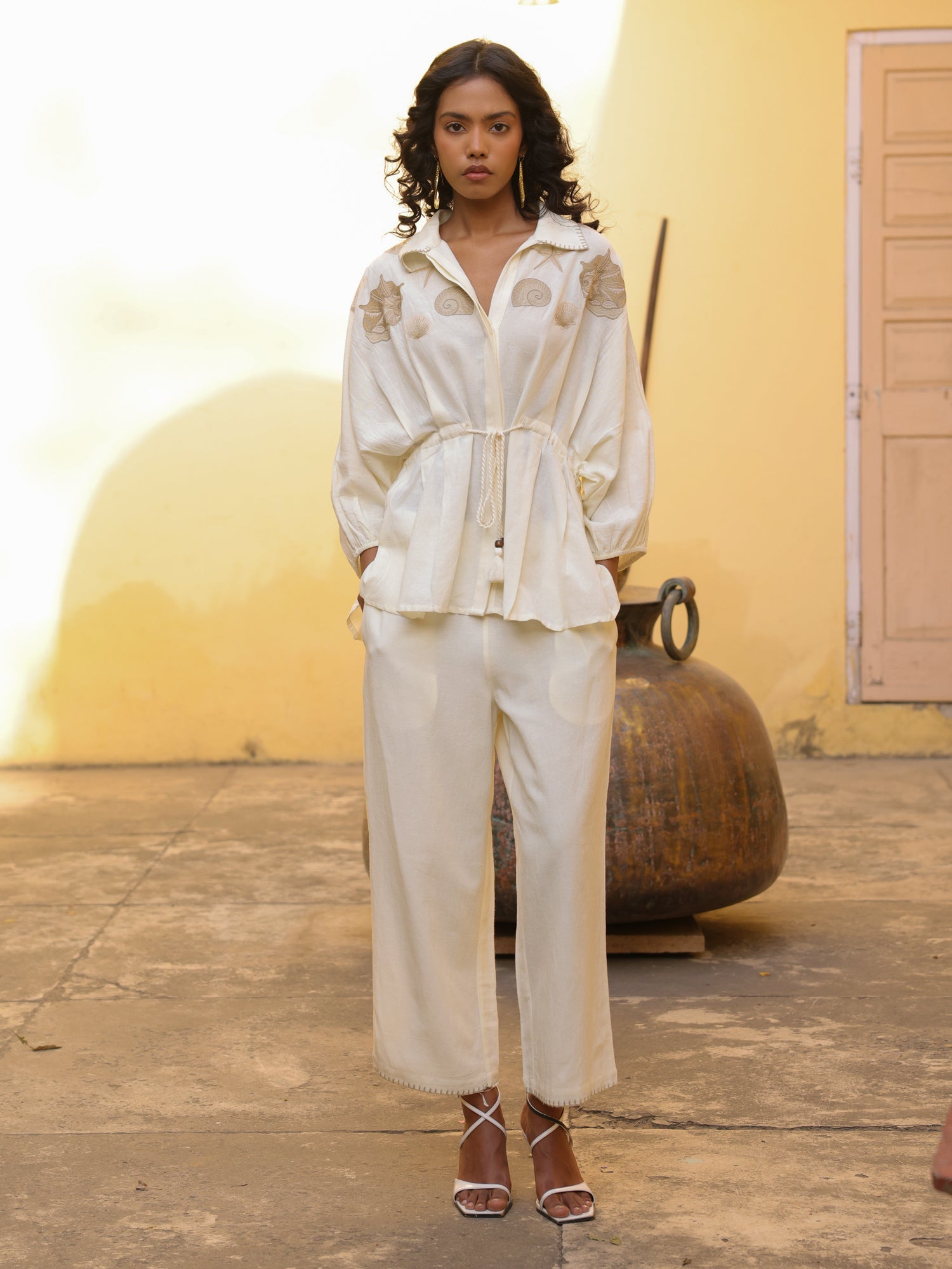 Seashell Cotton Linen Co-ord Set