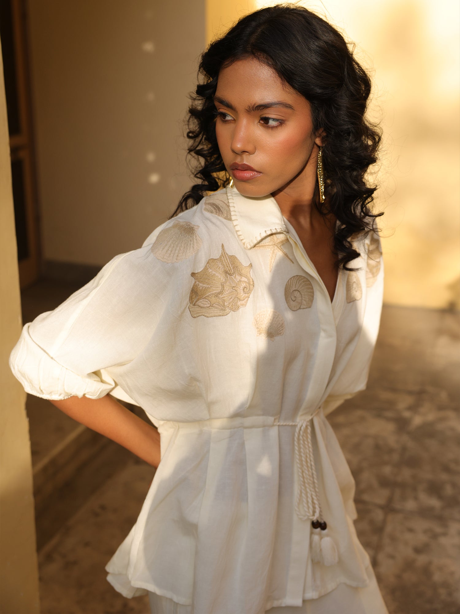 Seashell Cotton Linen Co-ord Set