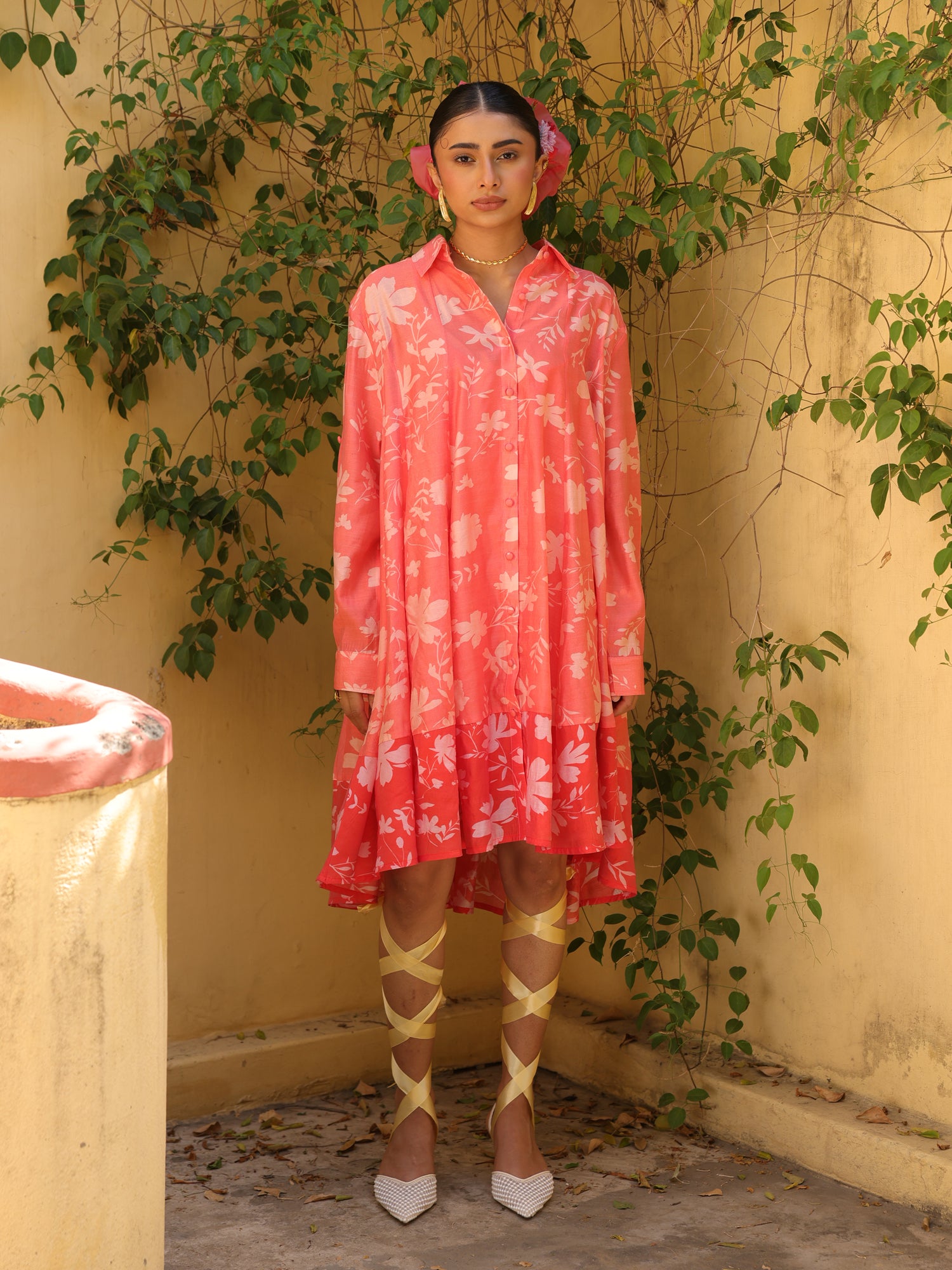 Nori Chanderi Shirt Dress