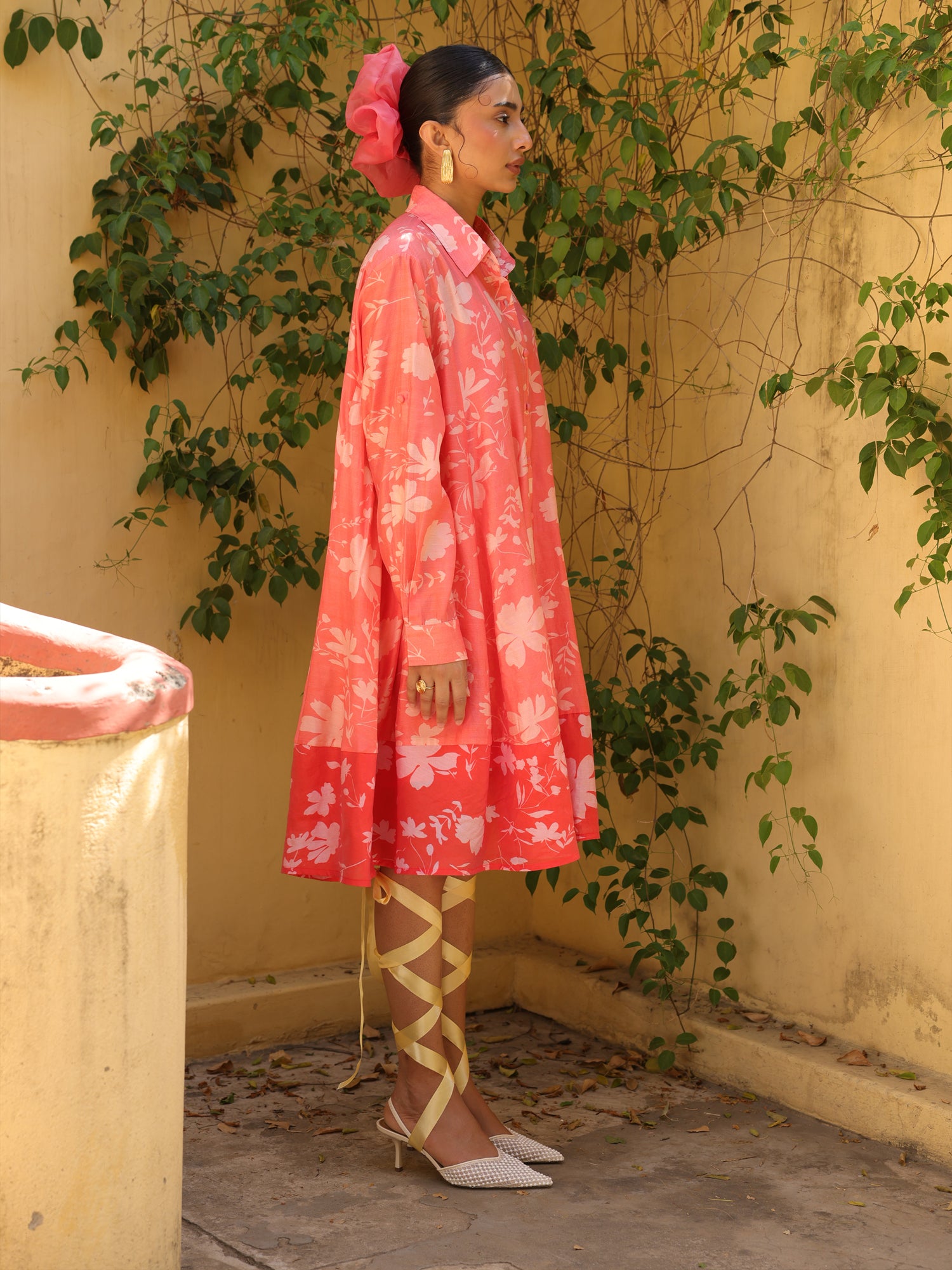 Nori Chanderi Shirt Dress
