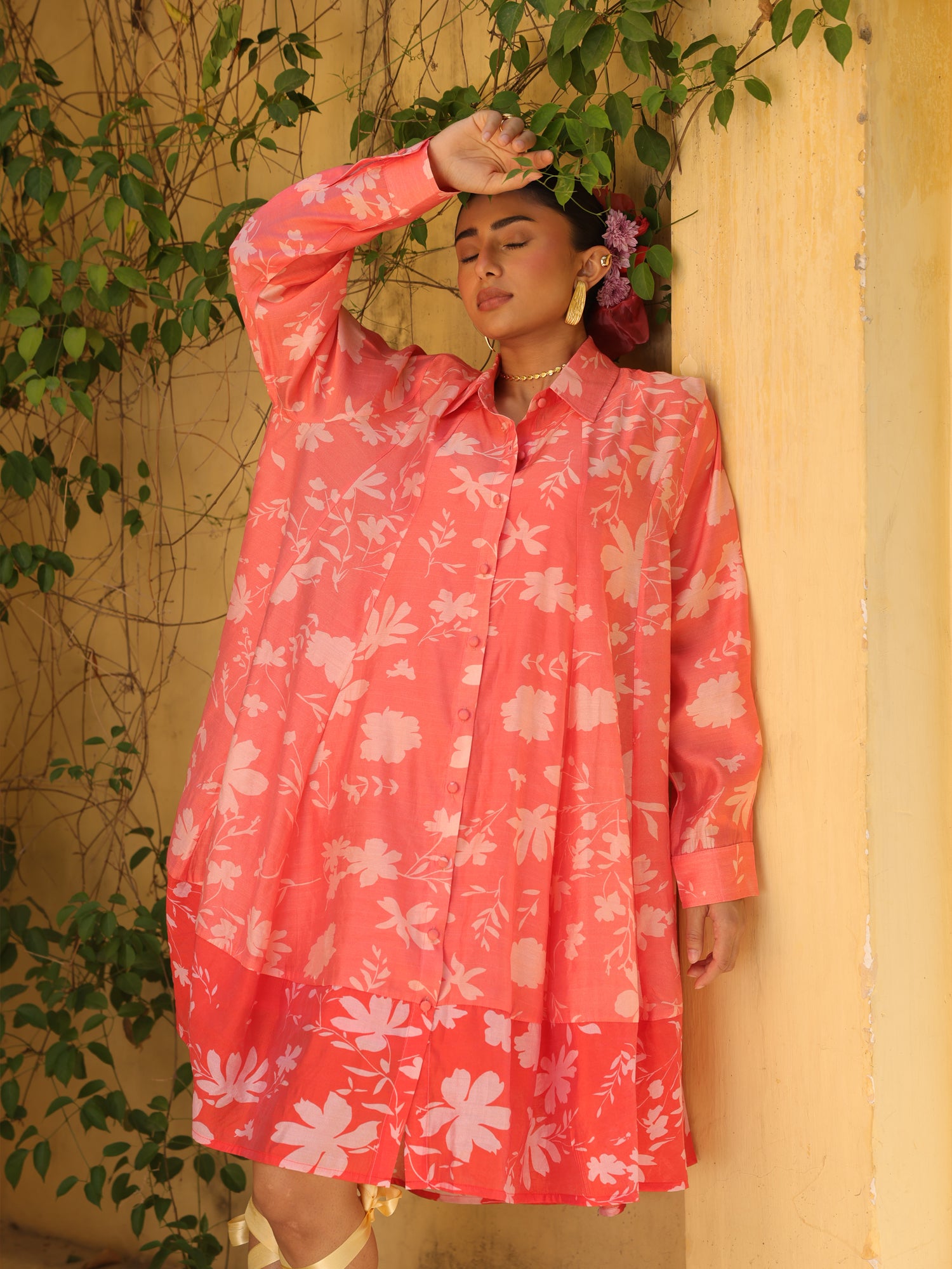 Nori Chanderi Shirt Dress