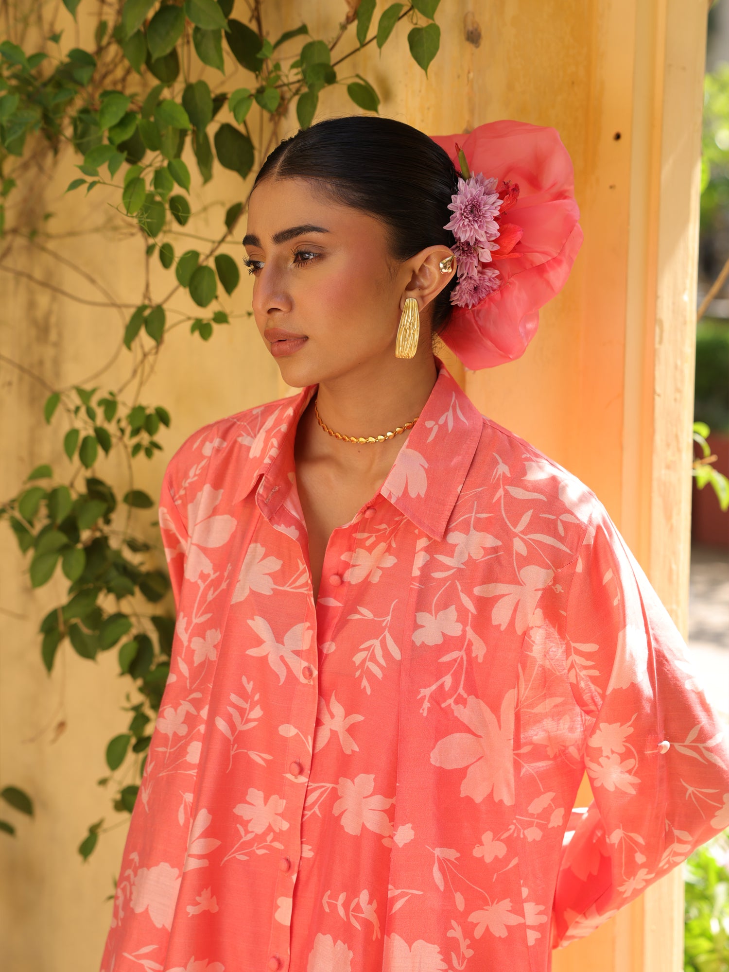 Nori Chanderi Shirt Dress