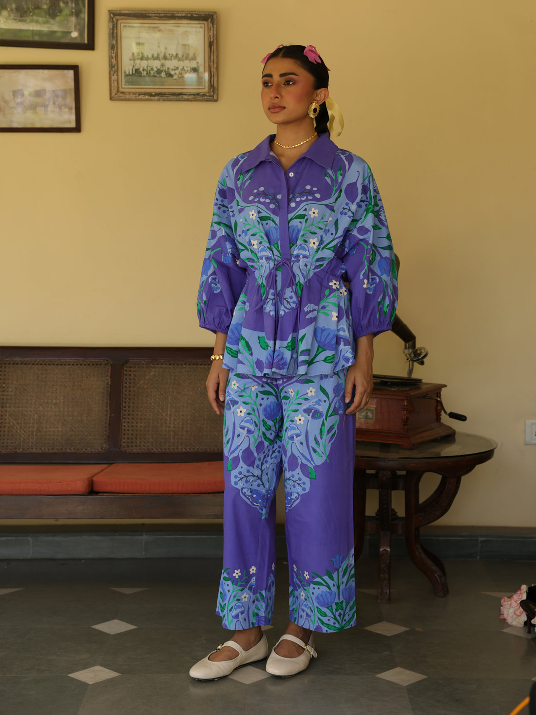 Orchid Set- Purple Cotton Popline Printed Coord Set