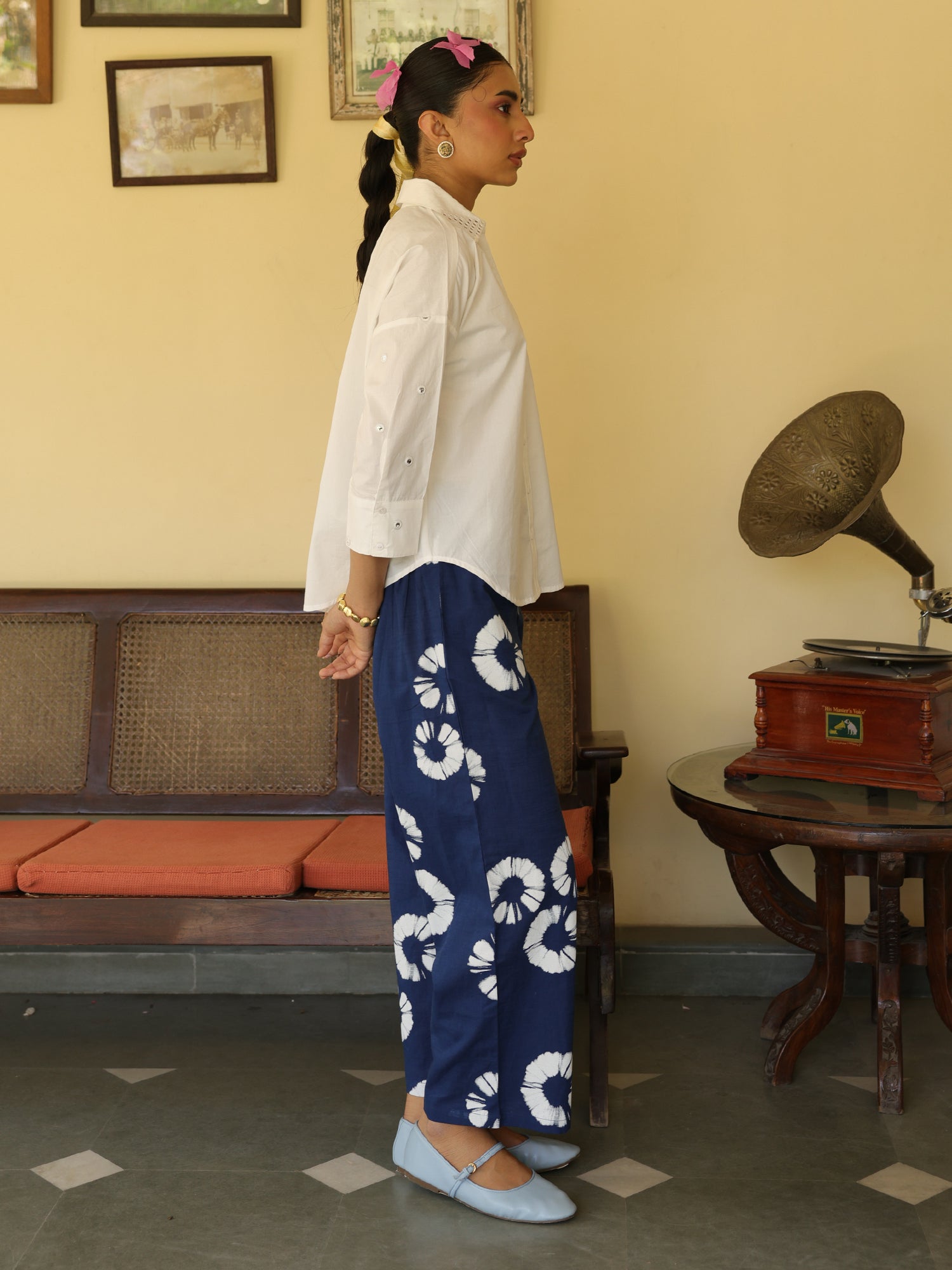 Indigo Muse Set- Purple and WhiteCotton Popline Coord Set