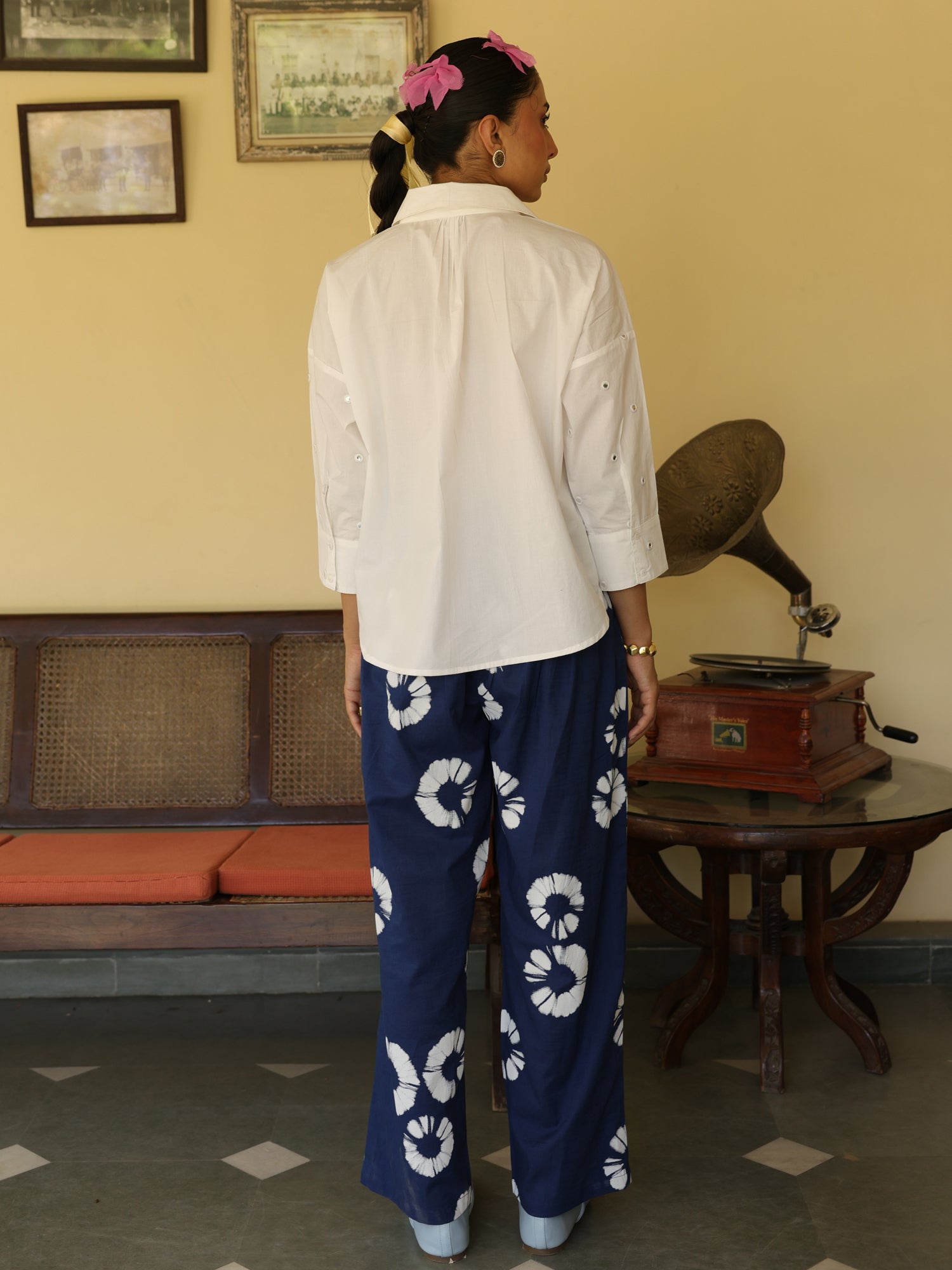 Indigo Muse Set- Purple and WhiteCotton Popline Coord Set