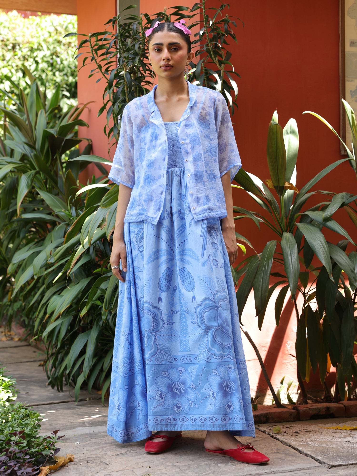 Blue Breeze Kota Doriya  Shirt & Cotton Floral Printed Shirt & Dress