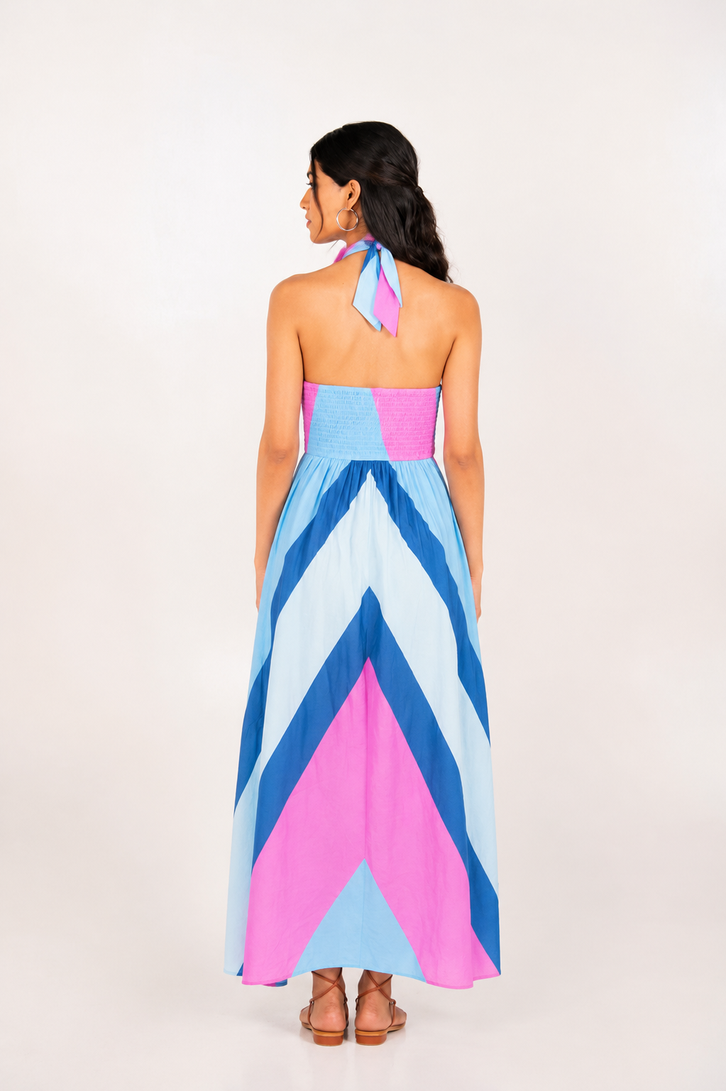 Azure Cross-Halter Dress