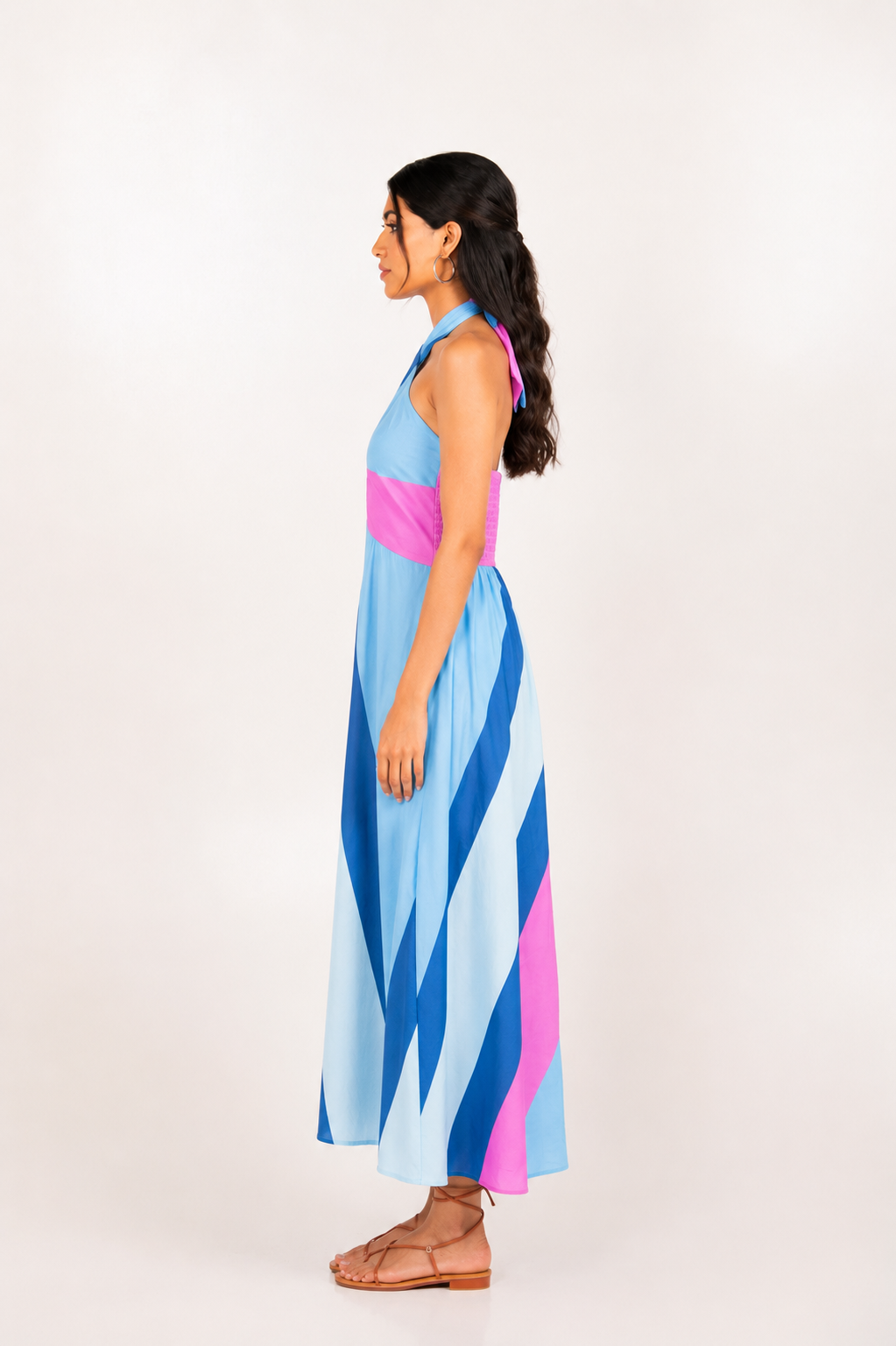 Azure Cross-Halter Dress