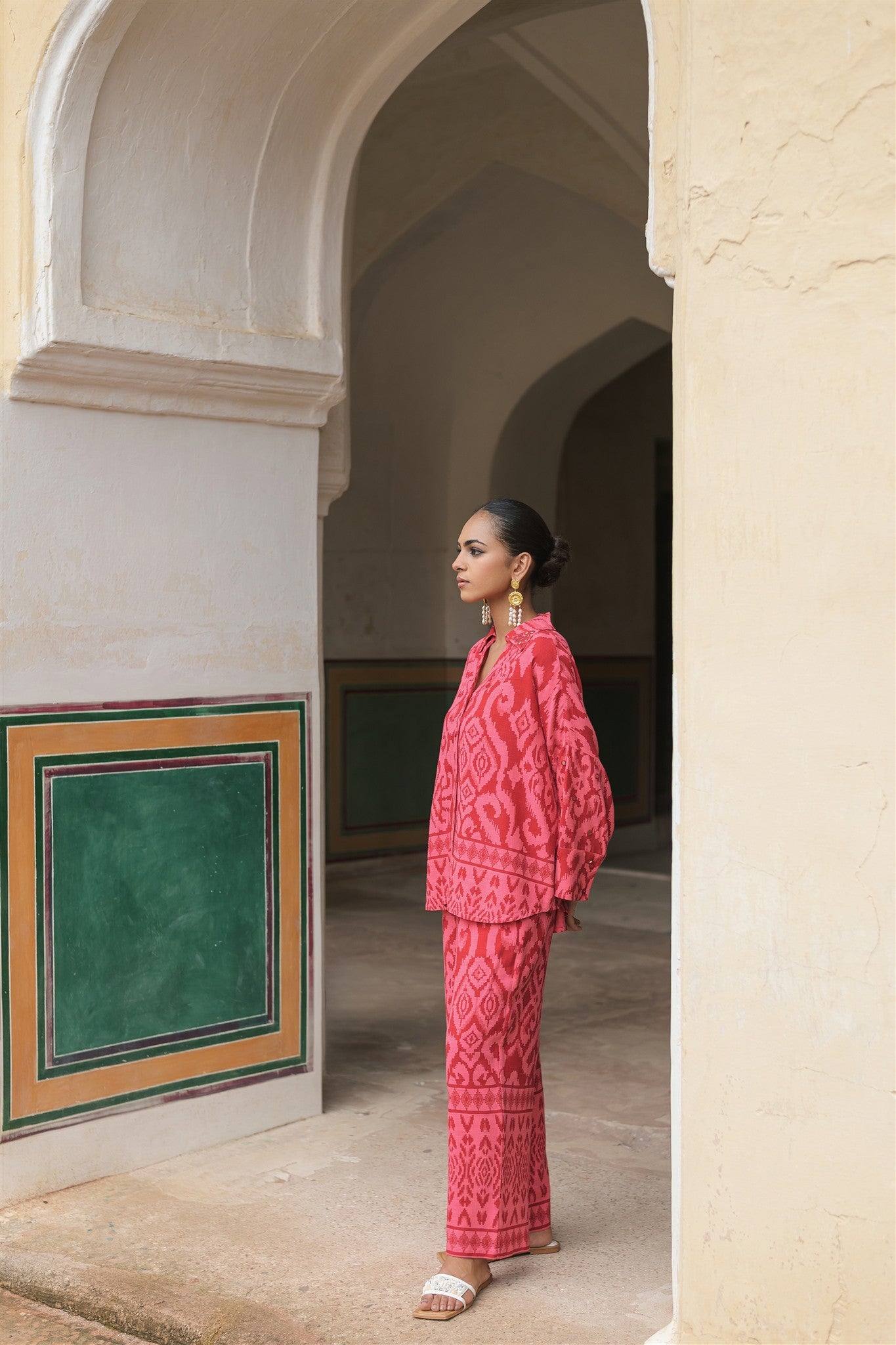 Bloom Set- Pink Printed Linen Co-ord Set