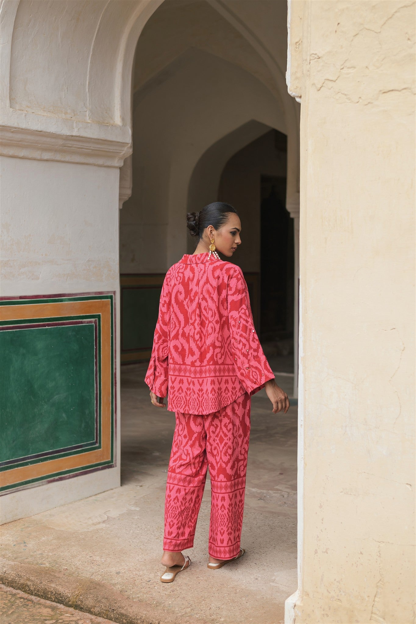 Bloom Set- Pink Printed Linen Co-ord Set