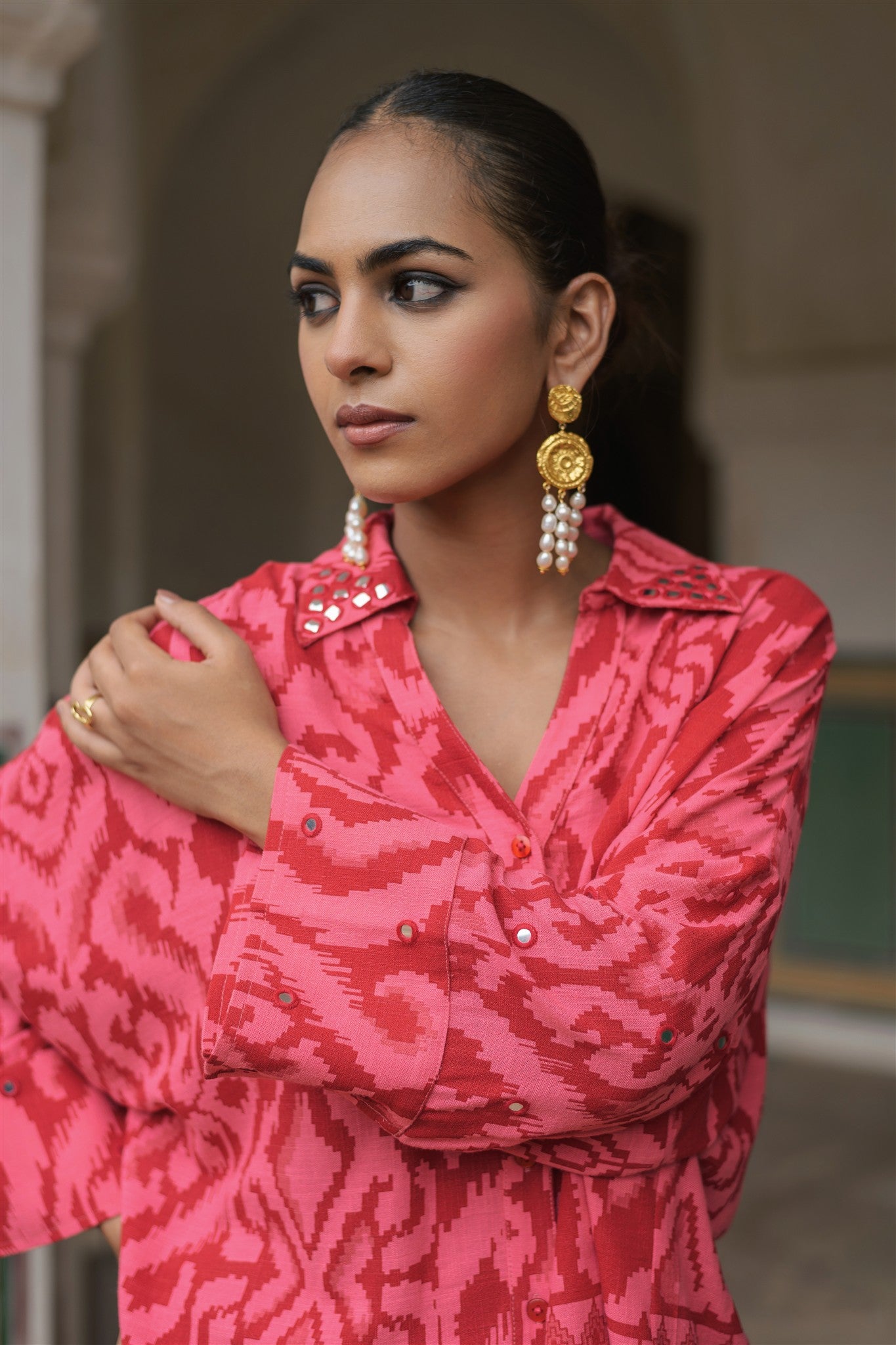 Bloom Set- Pink Printed Linen Co-ord Set