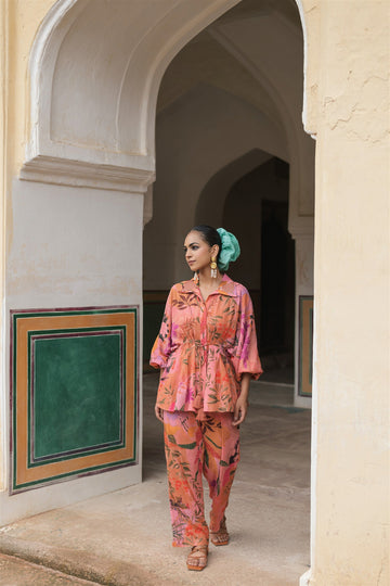 Fable Set- Pink Printed Cotton Co-ord Set