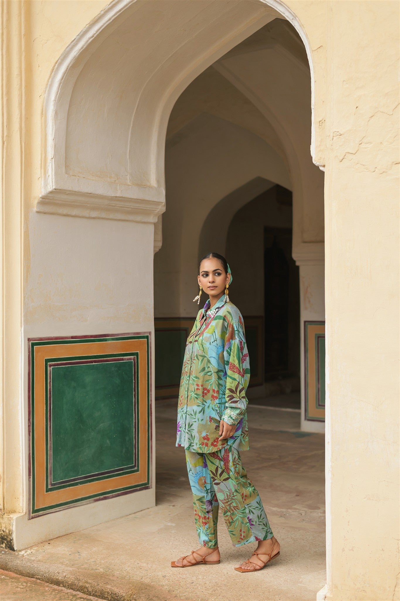 Moss Set - Teal Printed Cotton Co-ord Set