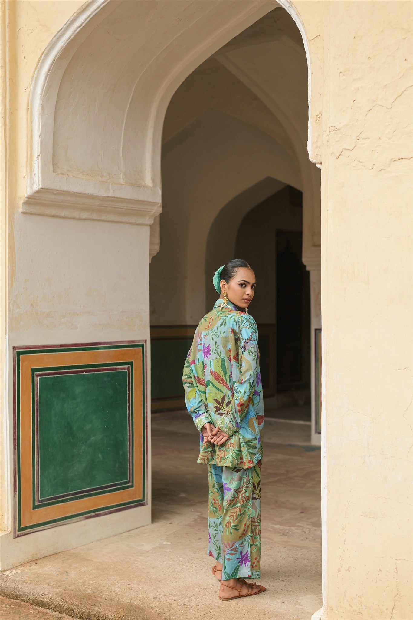 Moss Set - Teal Printed Cotton Co-ord Set