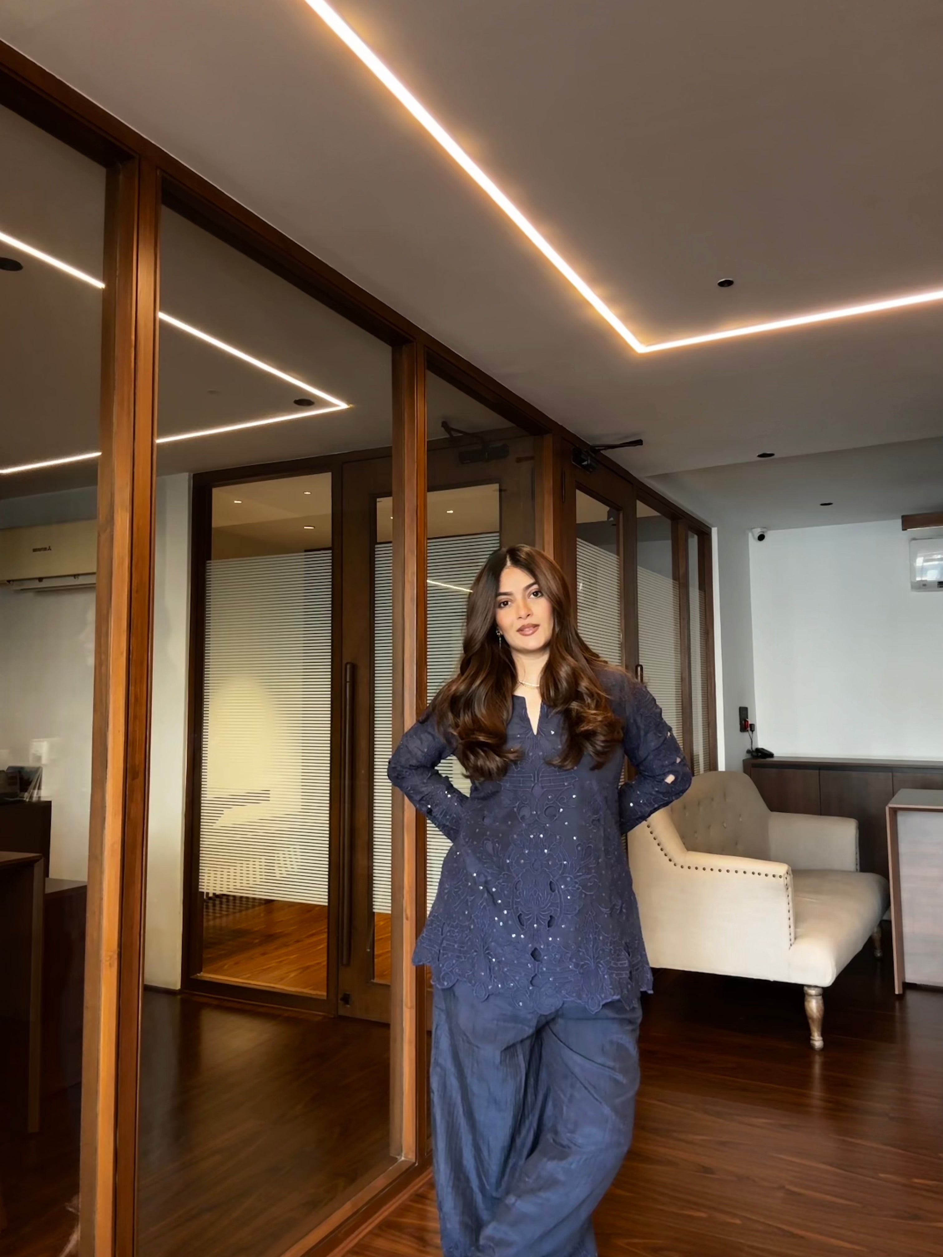 Fiza Set - Embroidery & Cutwork  Organza Regular Fit Kurta Palazzo With Dupatta