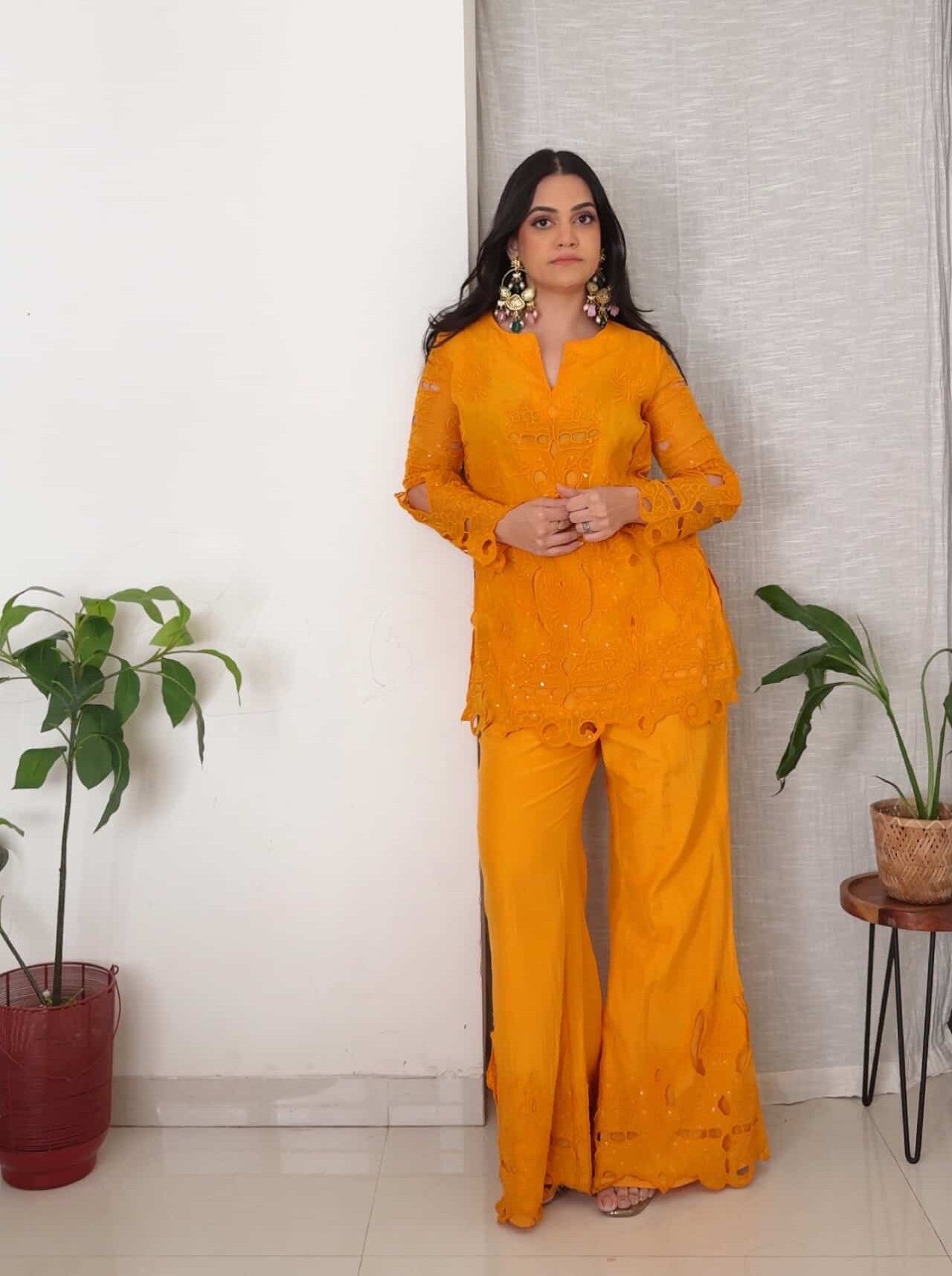 Fiza Set- Pink Embroidered Viscose Silk Kurta Set