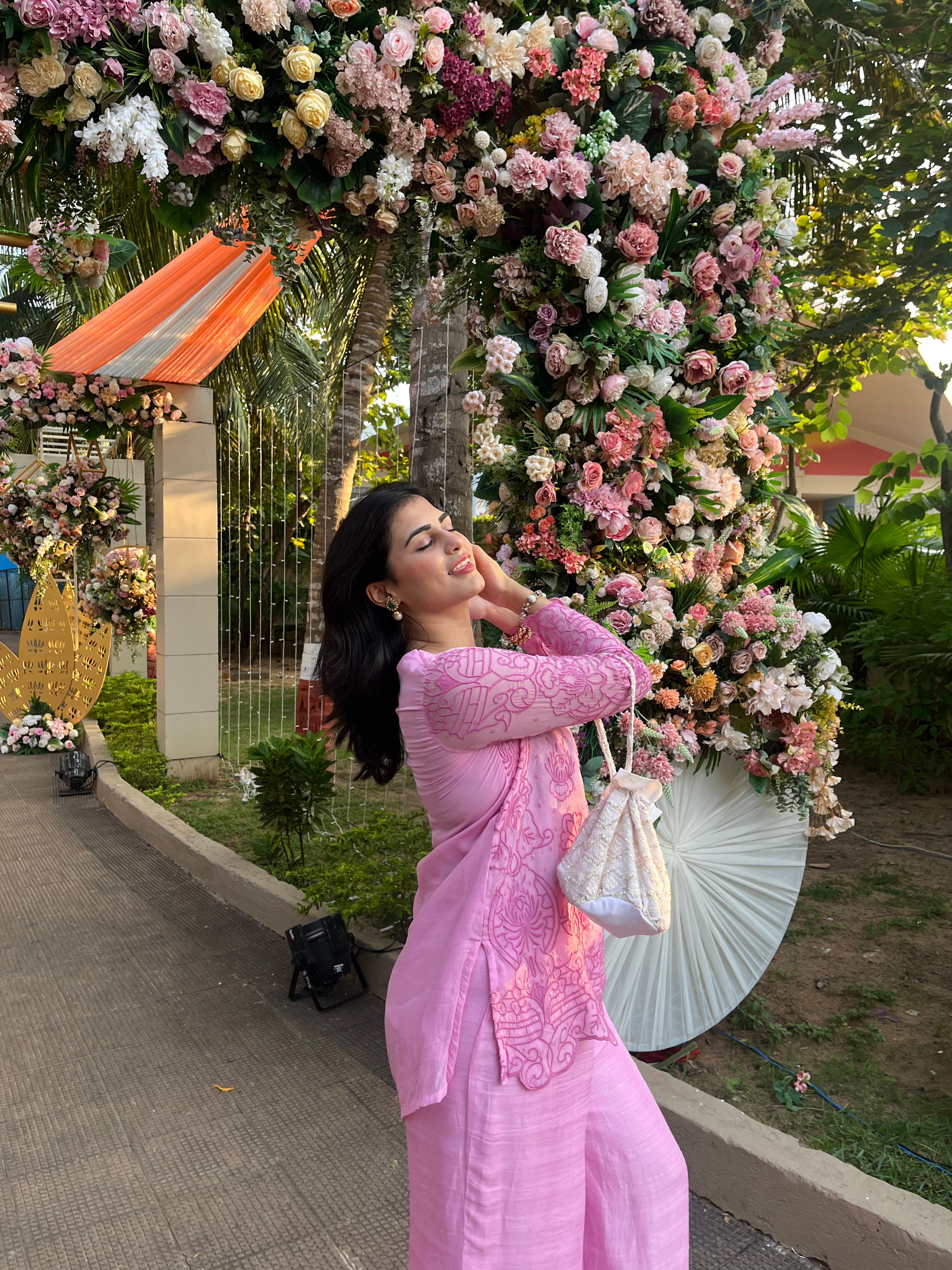 Fiza Set - Embroidery & Cutwork  Organza Regular Fit Kurta Palazzo With Dupatta