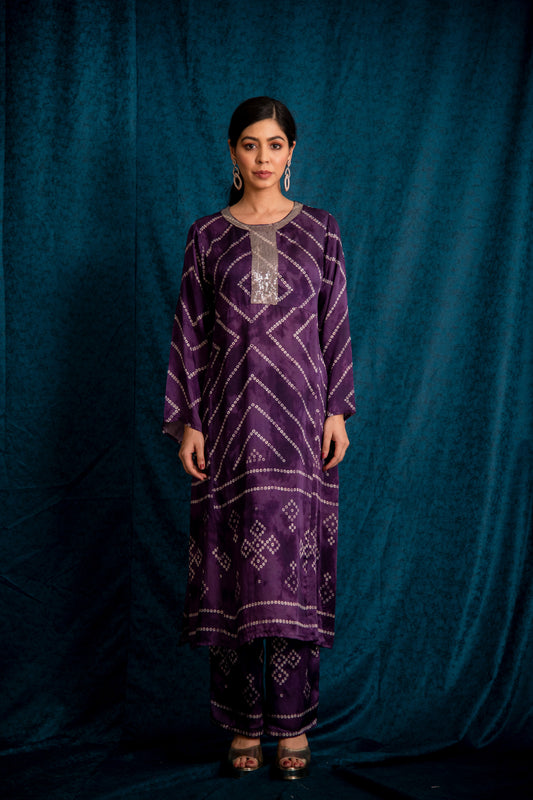 Rooh Kurta Set in Amethyst