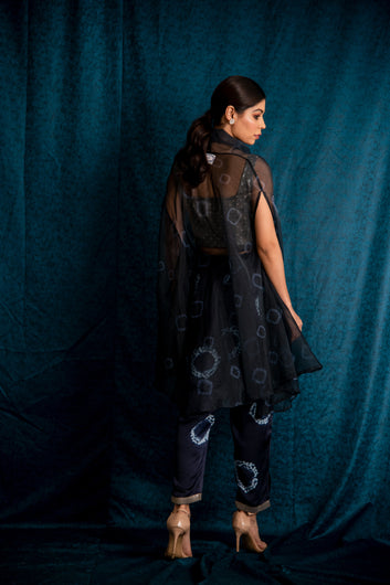 Rooh Cape Set in Sapphire