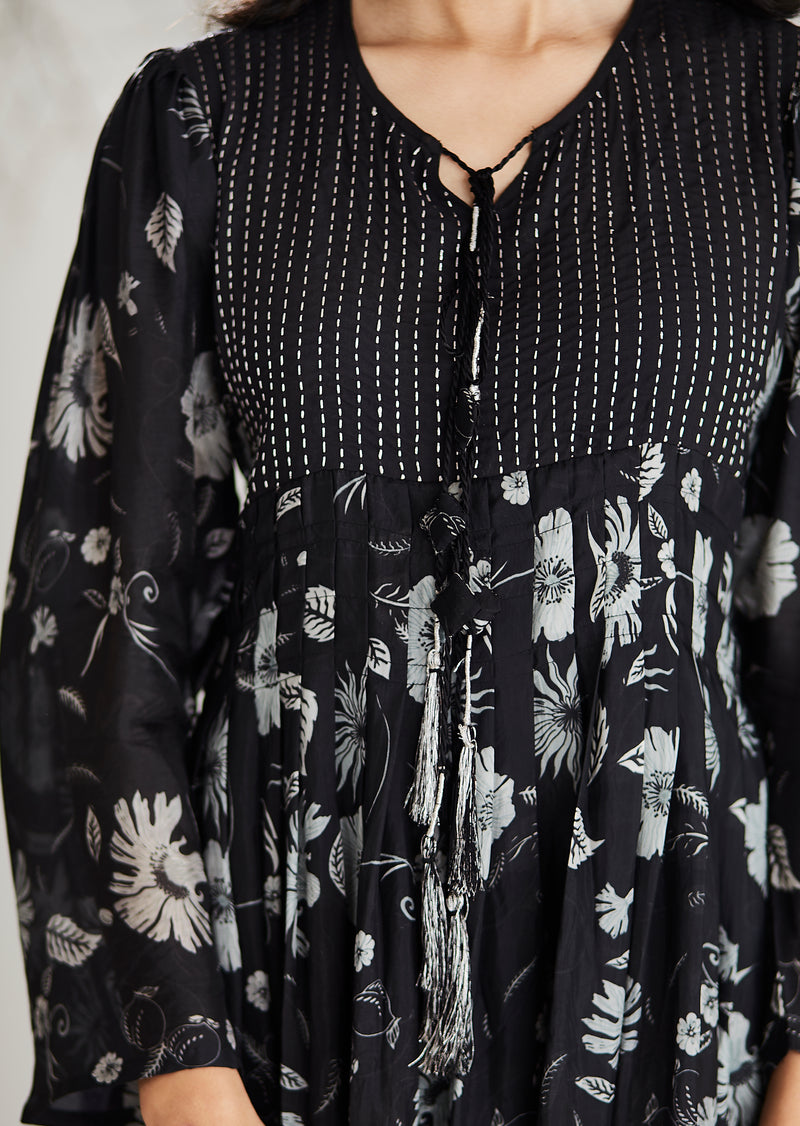 Black Printed Dress - na-av