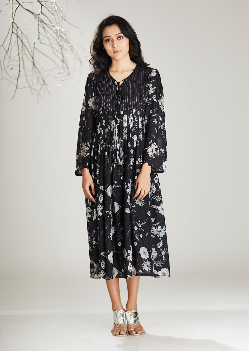 Black Printed Dress - na-av