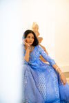 Noor Anarkali Set in Blue