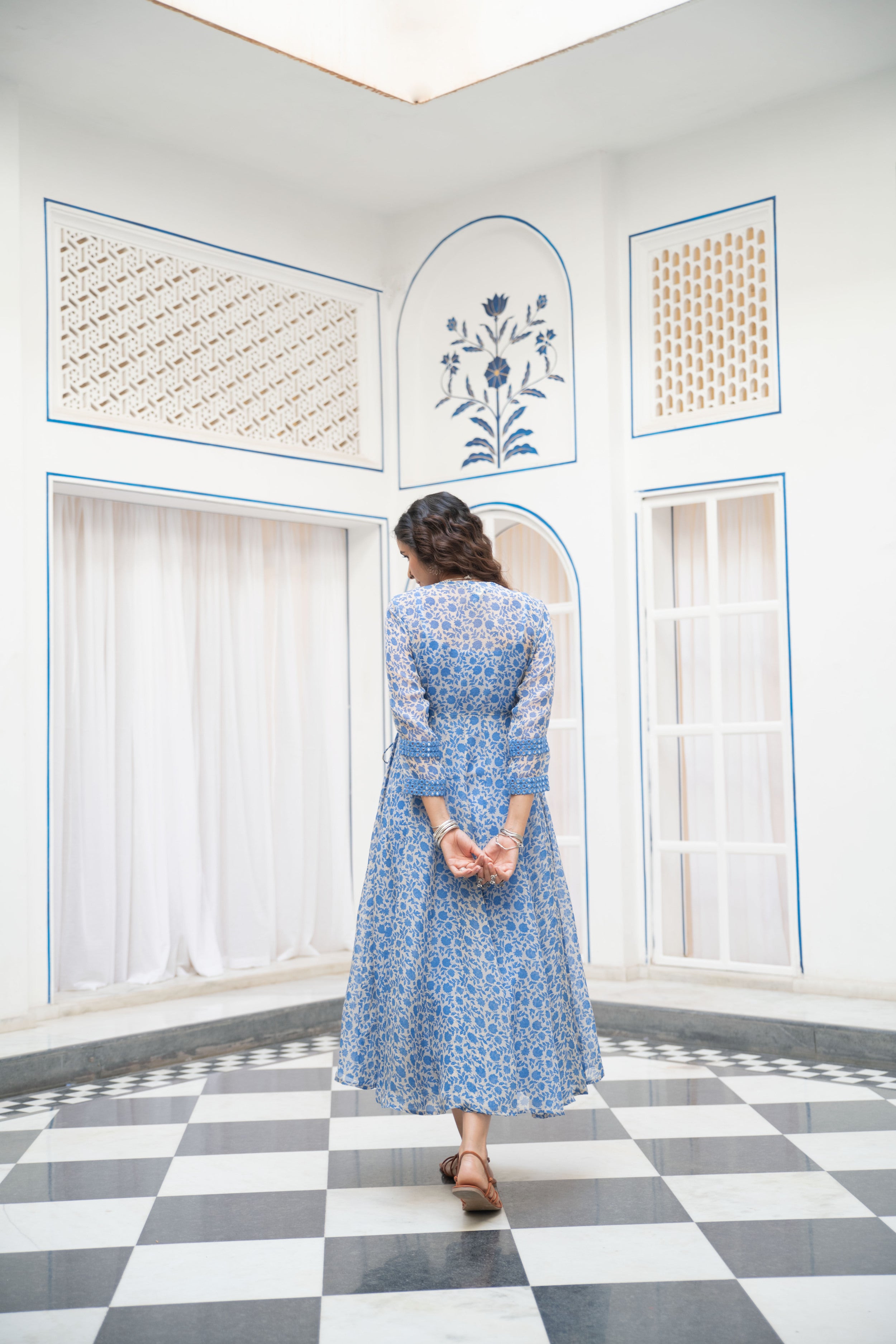 Noor Floral Wrap Kurta