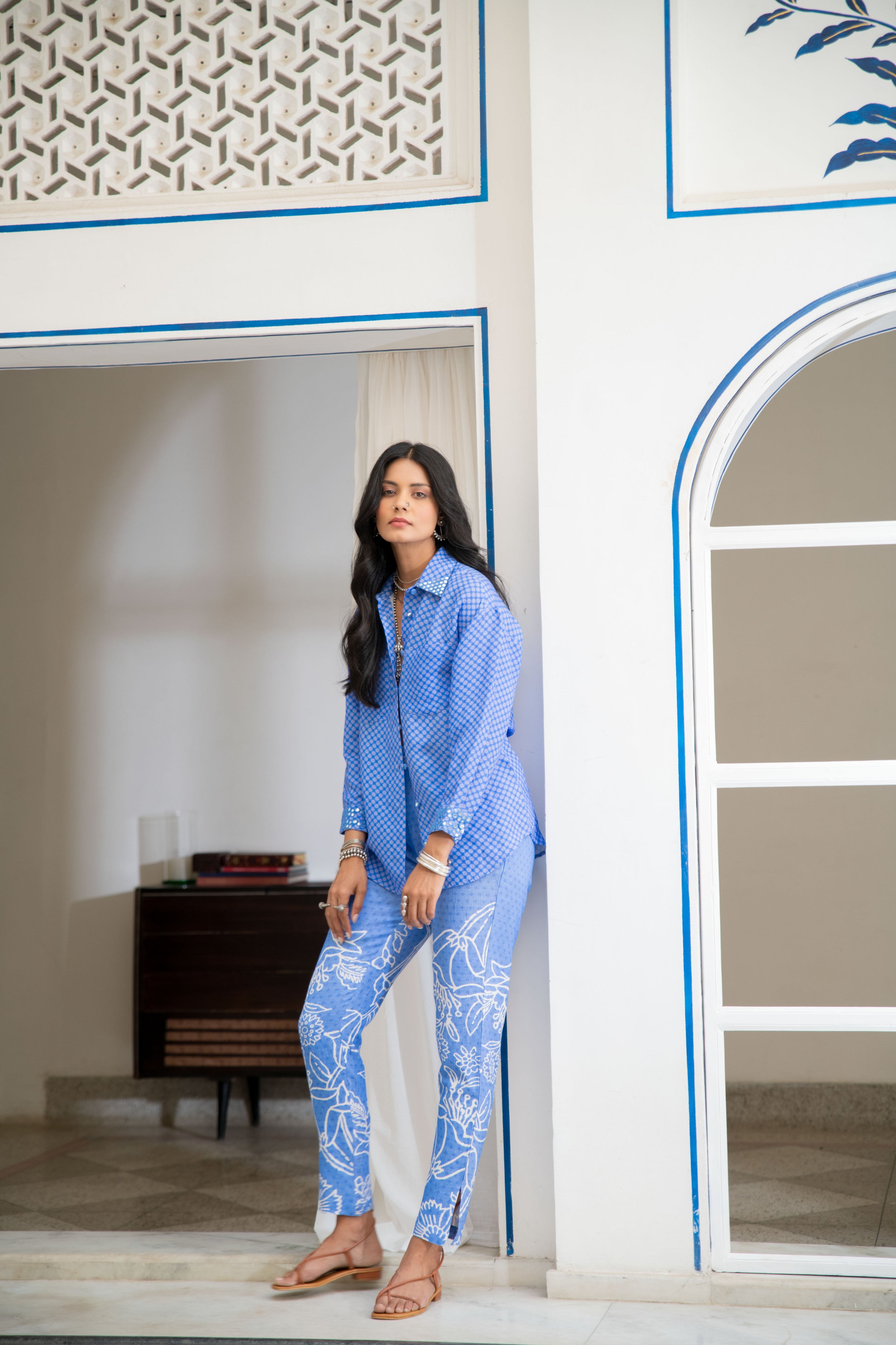 Noor Floral Set in Blue