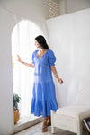 Noor Midi Dress in Blue