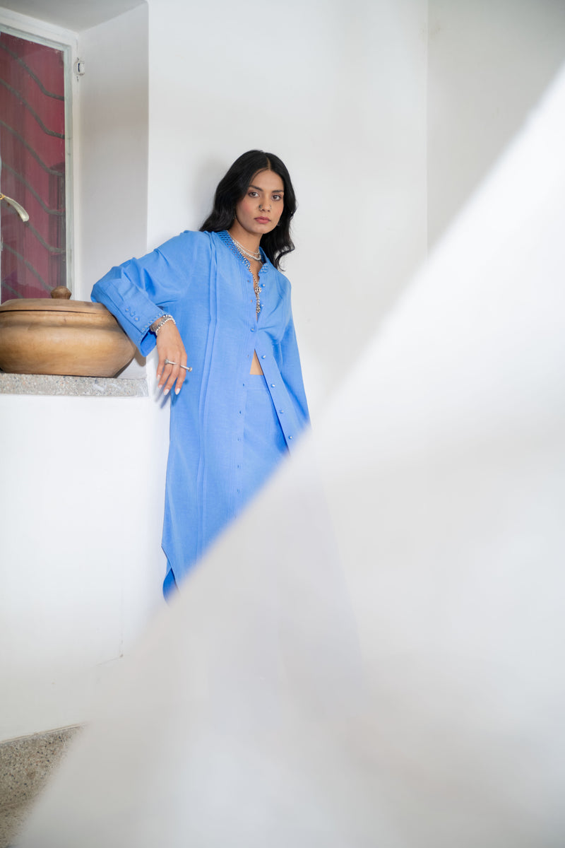 Noor Embroidered Kurta in Blue