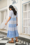 Noor Tier Dress in Blue