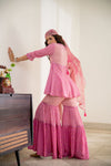 Noor Sharara Set in Pink