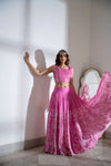 Noor Mirror Lehenga Set in Pink