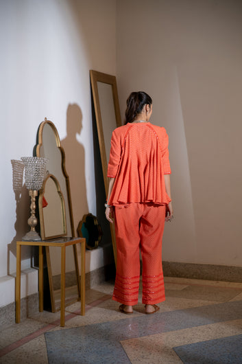 Noor Kali Set in Orange