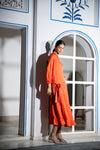 Noor Tier Dress in Orange