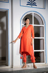 Noor Asymmetrical Kurta Set in Orange