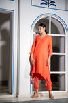 Noor Asymmetrical Kurta Set in Orange