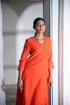 Noor Asymmetrical Kurta Set in Orange