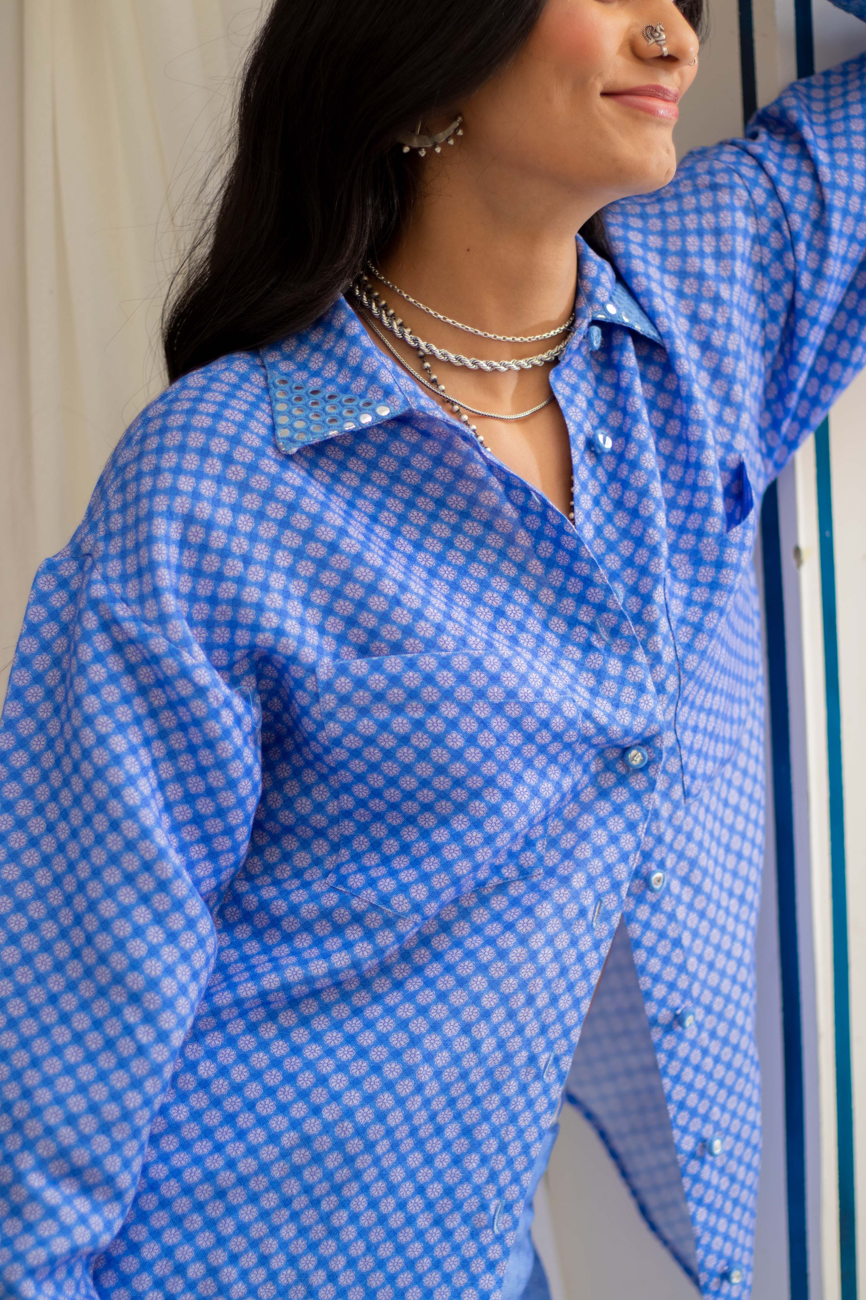 Noor Floral Set in Blue