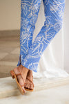 Noor Printed Placement Pant in Blue