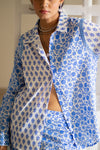 Noor Half Printed Shirt in Blue