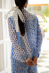 Noor Half Printed Shirt in Blue