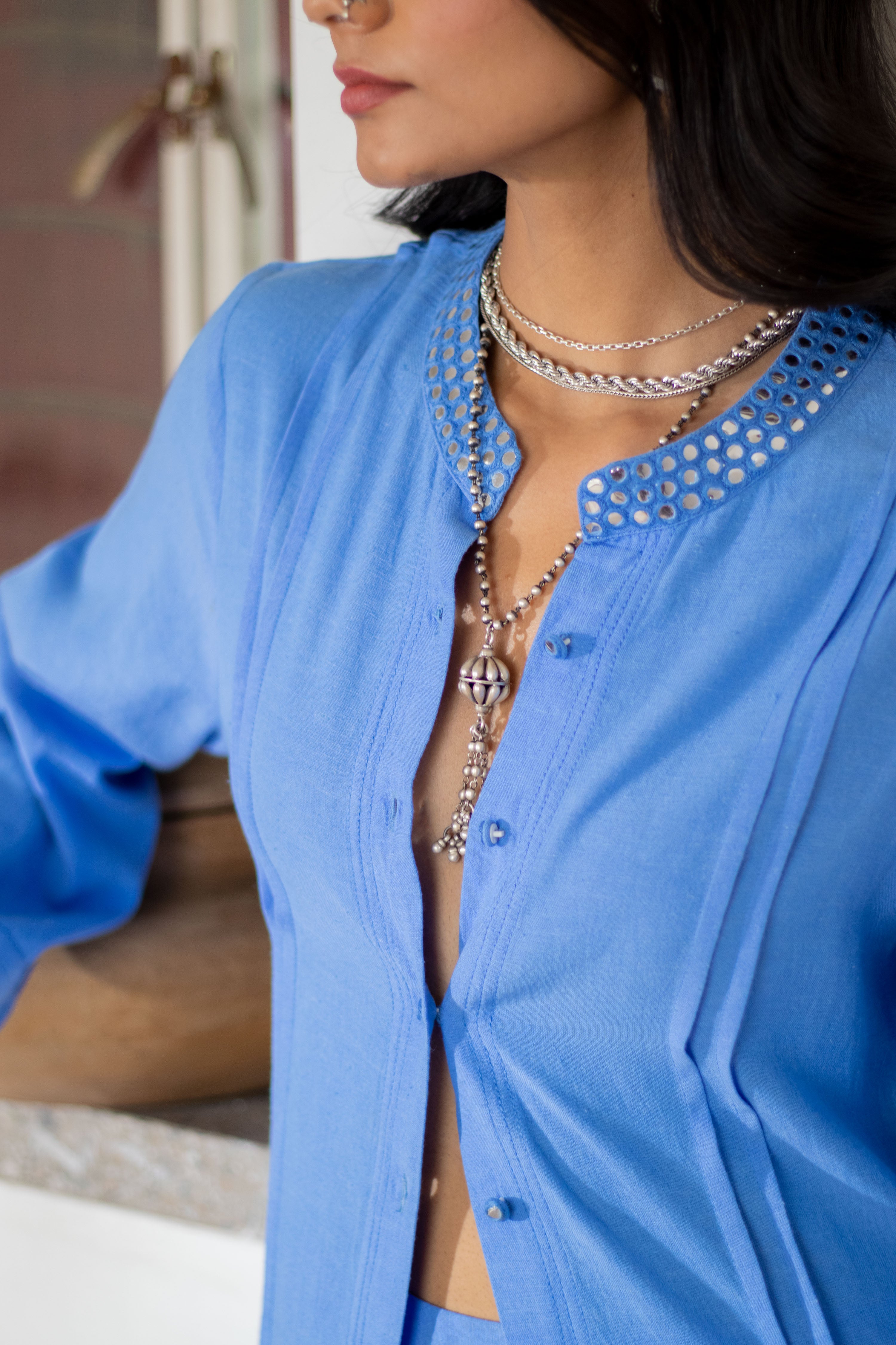 Noor Embroidered Kurta Set in Blue